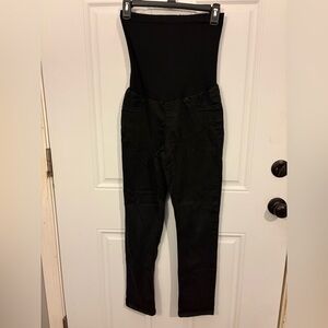 Haute Mama Black women’s Medium Maternity Over the Belly Panel Pants